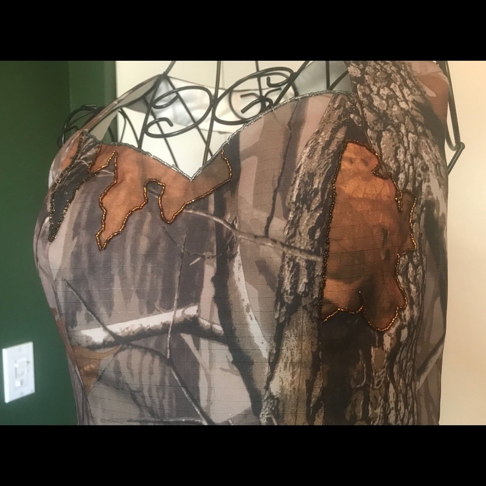 Custom camo halter dress size 14